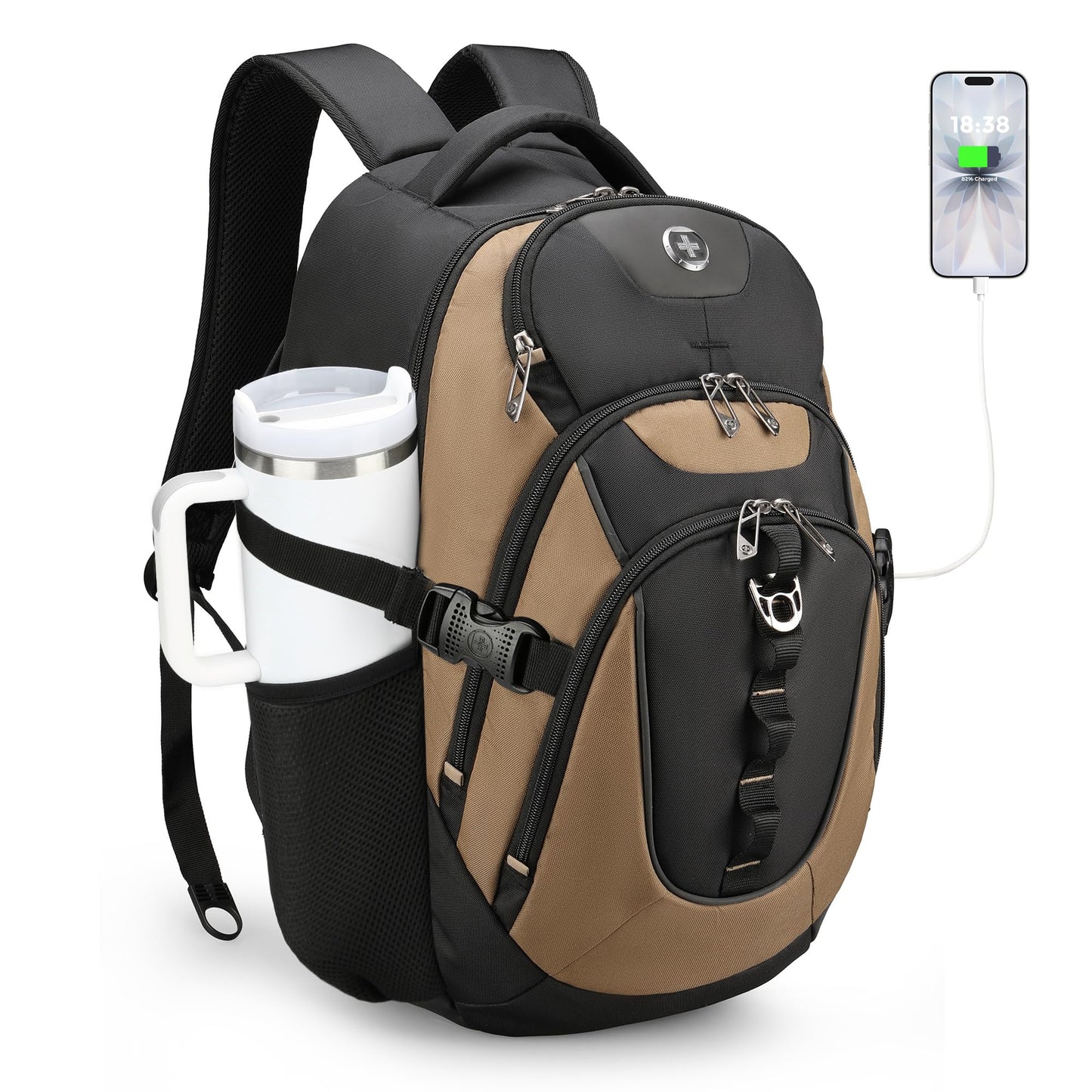 Swissdigital Business Travel Laptop Backpack-for Man and Woman with Smart USB Charging Port Fits 15.6 inches laptops, Blue
