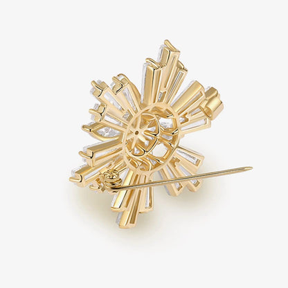 JFELDDIE Snowflake Crystal Brooch High-end Women's Trendy Suit Accessories Decorative Corsage Jewelry