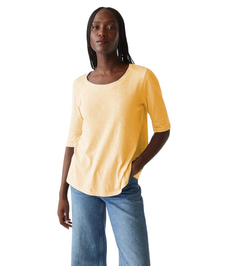 Michael Stars Women's Supima¿ Cotton Slub Elbow Sleeve Swing Tee