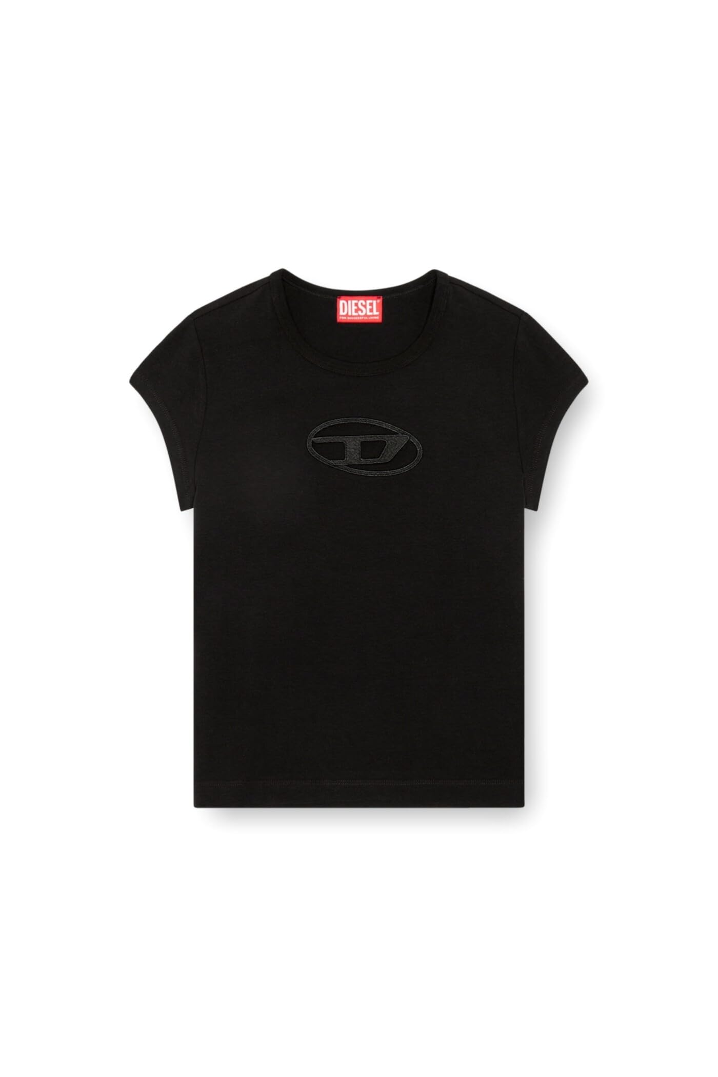 Diesel Women’s Slim Fit Logo T-Shirt – Stretch Cotton Crew Neck Short Sleeve Top, T-Angie