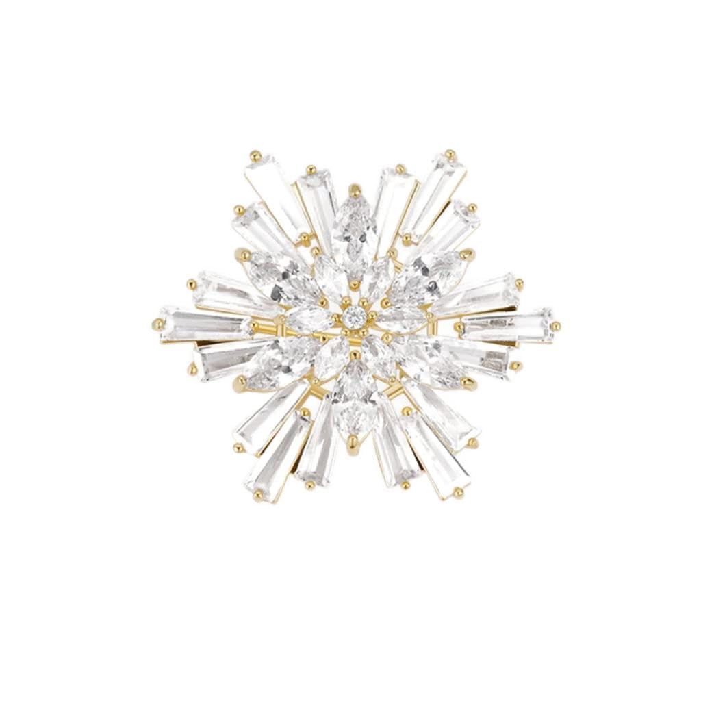 JFELDDIE Snowflake Crystal Brooch High-end Women's Trendy Suit Accessories Decorative Corsage Jewelry