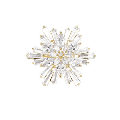 JFELDDIE Snowflake Crystal Brooch High-end Women's Trendy Suit Accessories Decorative Corsage Jewelry