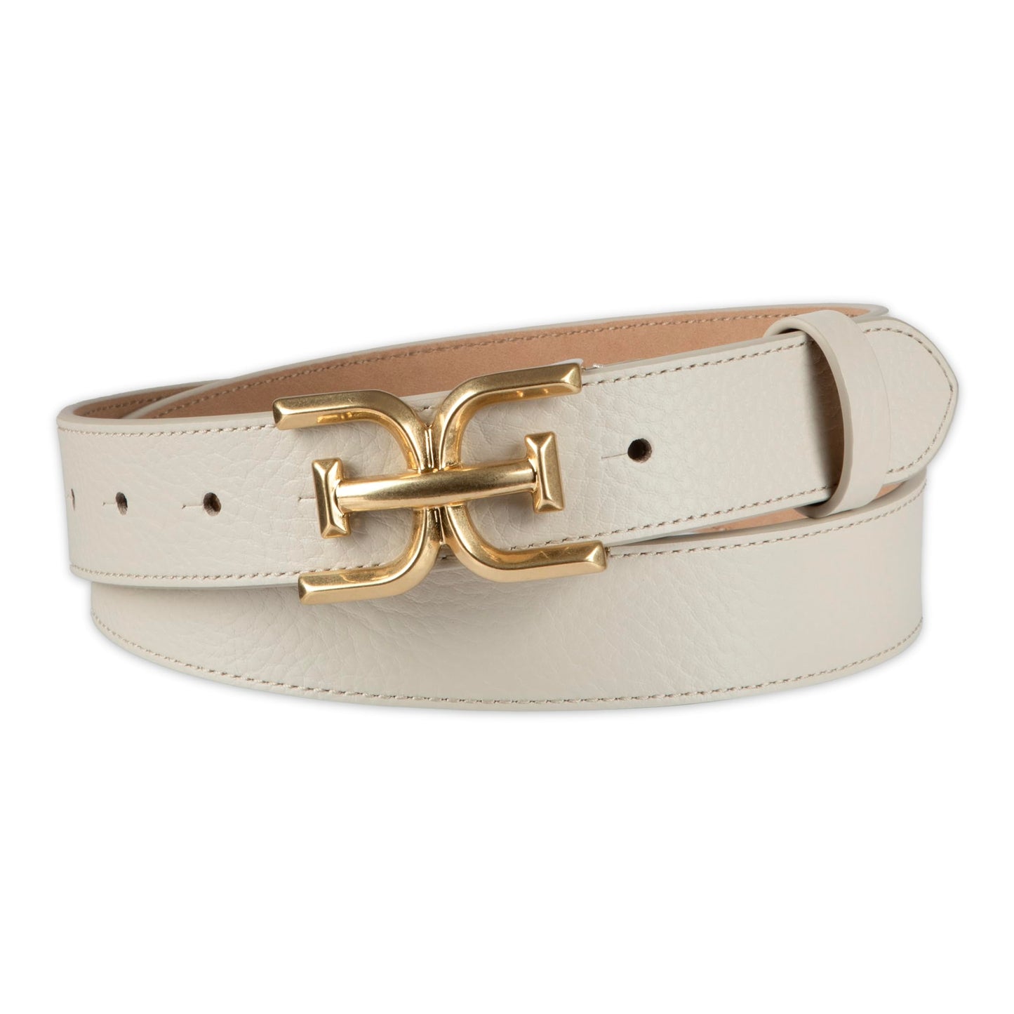 Sam Edelman Women's Fashion Double-E Plaque Logo Buckle Slim Textured Belt for Jeans, Dresses and Trousers