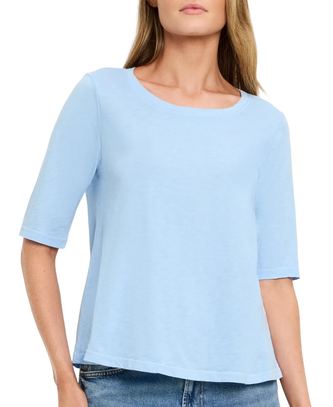 Michael Stars Women's Supima¿ Cotton Slub Elbow Sleeve Swing Tee