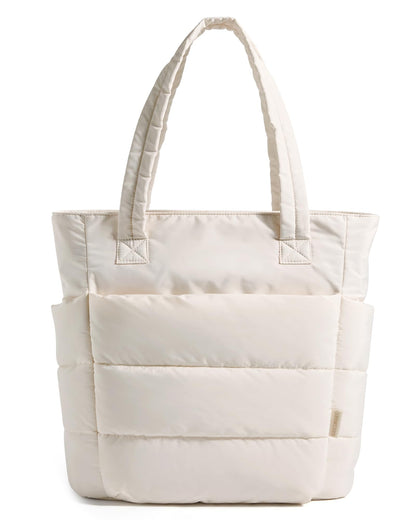 BAGSMART Tote Bag for Women, Lightweight Puffy Tote Bag with Compartments Shoulder Bag Handbag for Travel, Work, Gym