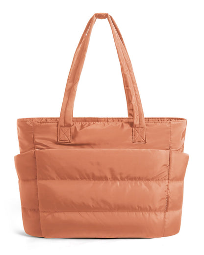 BAGSMART Tote Bag for Women, Lightweight Puffy Tote Bag with Compartments Shoulder Bag Handbag for Travel, Work, Gym