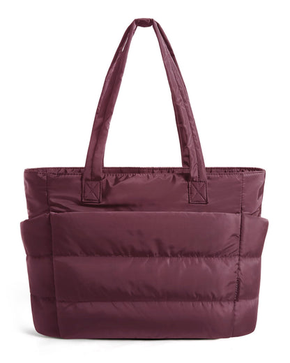 BAGSMART Tote Bag for Women, Lightweight Puffy Tote Bag with Compartments Shoulder Bag Handbag for Travel, Work, Gym