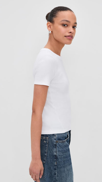 rag & bone Women's The Essential Rib Short Sleeve Crew Tee