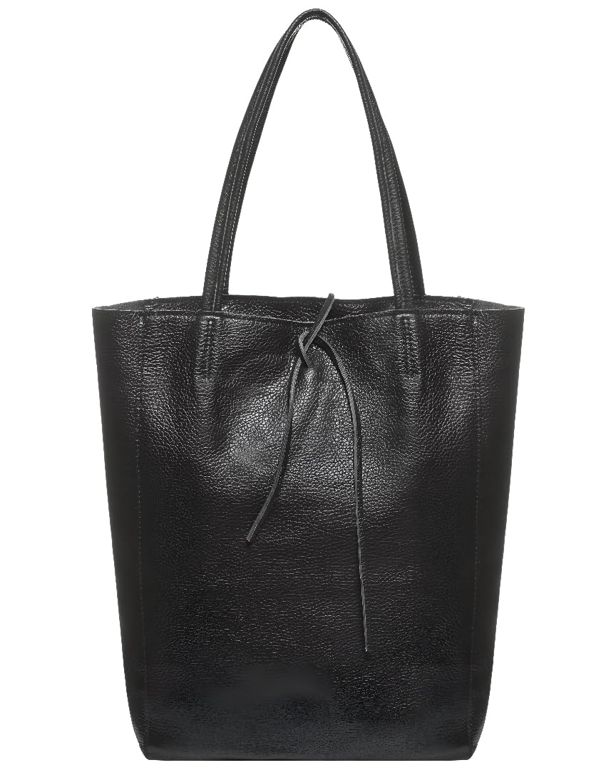 TAKEASY Genuine Italian Leather Tote Bag for Women, Large Slouchy Purse