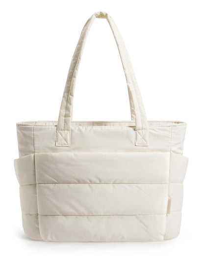 BAGSMART Tote Bag for Women, Lightweight Puffy Tote Bag with Compartments Shoulder Bag Handbag for Travel, Work, Gym