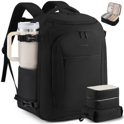 LOVEVOOK Travel Backpack for Women & Men,Airline Approved Carry On Backpack with 3 Packing Cubes