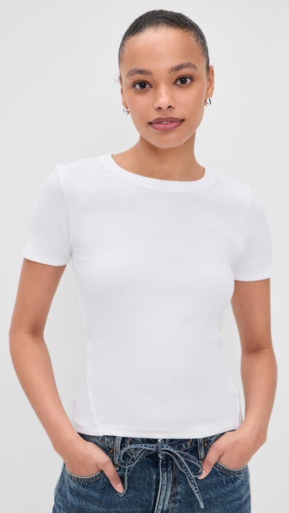 rag & bone Women's The Essential Rib Short Sleeve Crew Tee