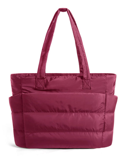 BAGSMART Tote Bag for Women, Lightweight Puffy Tote Bag with Compartments Shoulder Bag Handbag for Travel, Work, Gym