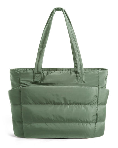 BAGSMART Tote Bag for Women, Lightweight Puffy Tote Bag with Compartments Shoulder Bag Handbag for Travel, Work, Gym