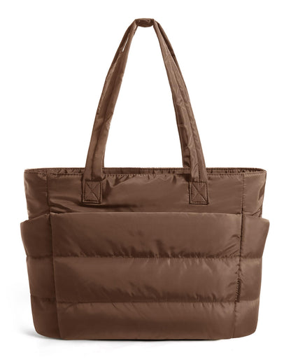 BAGSMART Tote Bag for Women, Lightweight Puffy Tote Bag with Compartments Shoulder Bag Handbag for Travel, Work, Gym