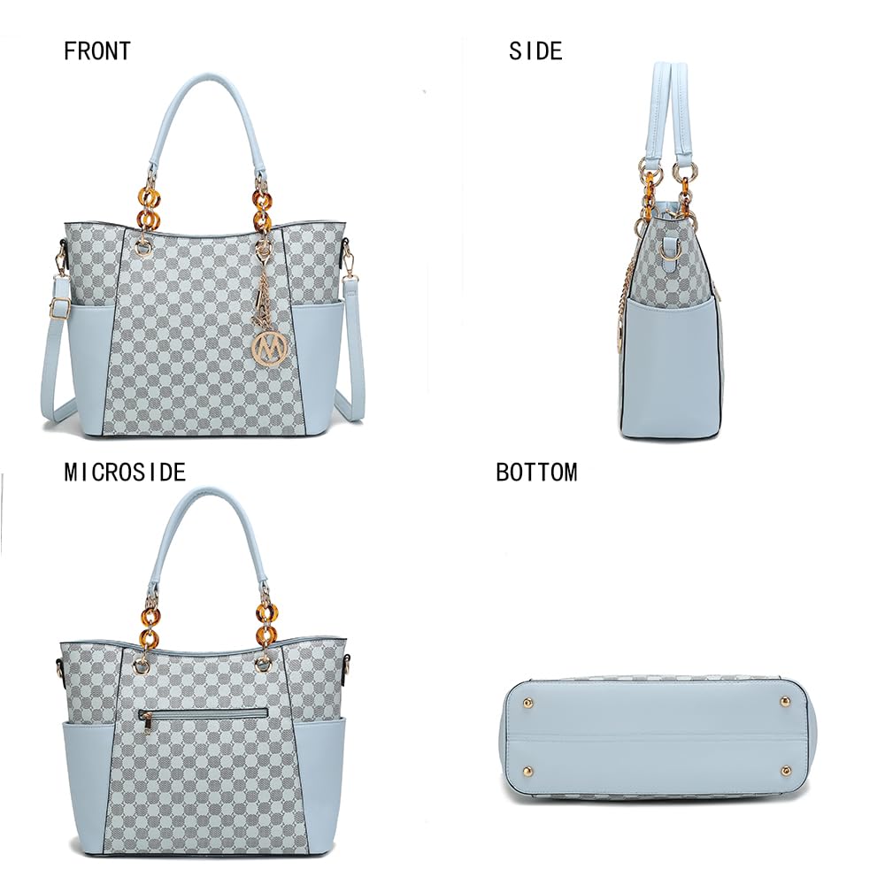 J’OMOR by Mia Merlina Tote Bag for Women, Print Handbag Set with Wallet Top-Handle Bag Vegan Leather Purse