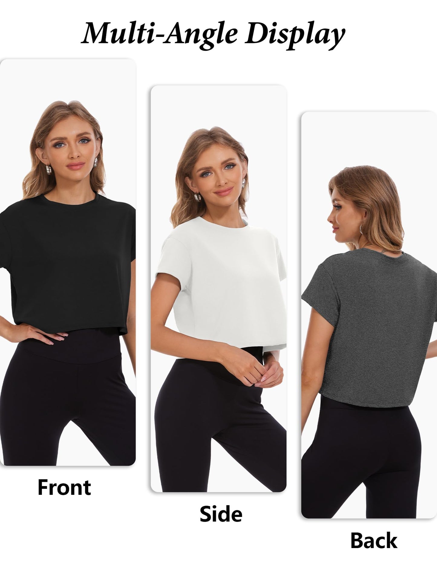 Dalavch 4/6 Pack Women's Crop Top Short Sleeve Athletic Workout Yoga Running Gym Casual Tees T-Shirts Loose Fit