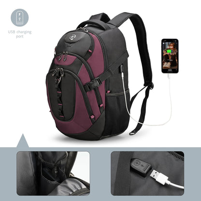 Swissdigital Business Travel Laptop Backpack-for Man and Woman with Smart USB Charging Port Fits 15.6 inches laptops, Blue