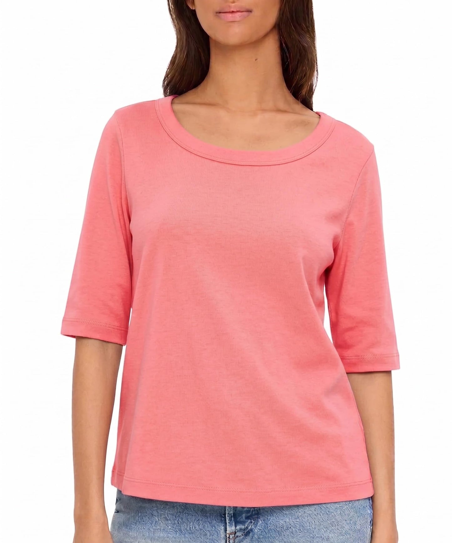 Michael Stars Women's Supima¿ Cotton Slub Elbow Sleeve Swing Tee