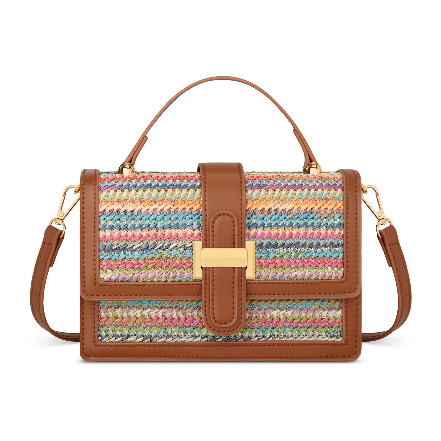 KKXIU Crossbody Bags for Women - Top Handle Purses for Lady, Leather Handbags Shoulder Clutch with Adjustable Shoulder Strap