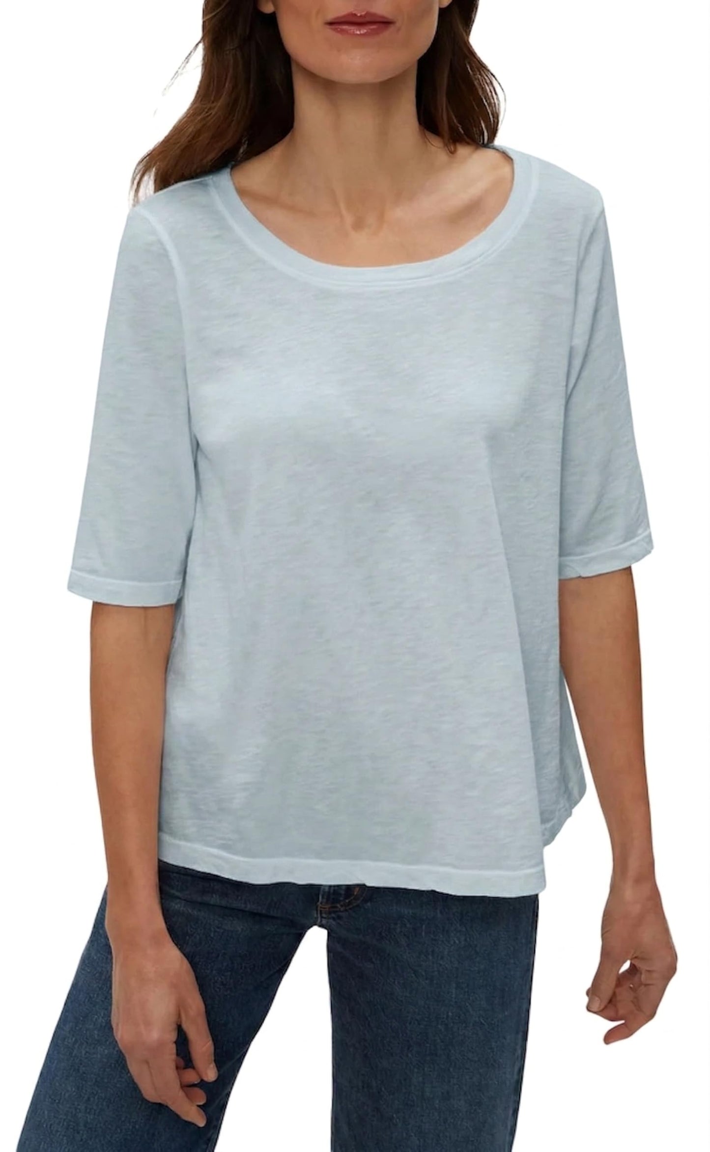Michael Stars Women's Supima¿ Cotton Slub Elbow Sleeve Swing Tee
