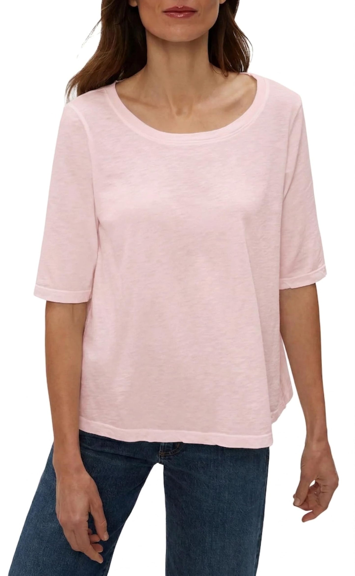 Michael Stars Women's Supima¿ Cotton Slub Elbow Sleeve Swing Tee