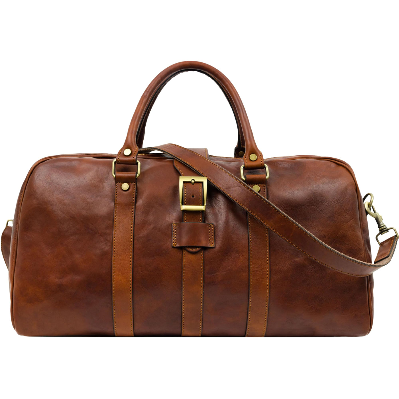Leather Duffle Bag - Full Grain Leather Travel Bag for Men and Women - Carry on Duffel Bag - Time Resistance