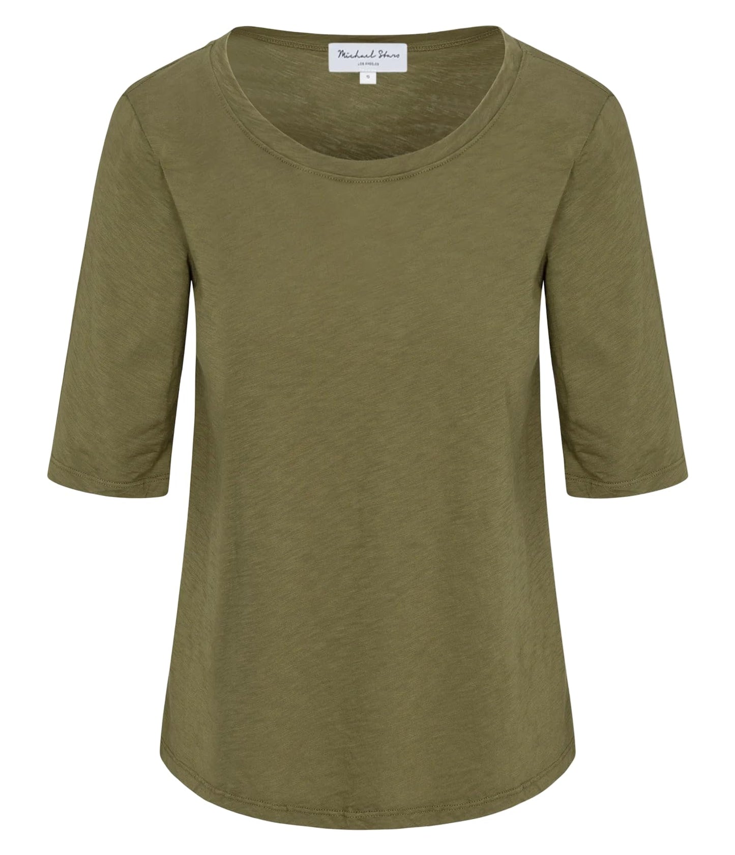 Michael Stars Women's Supima¿ Cotton Slub Elbow Sleeve Swing Tee