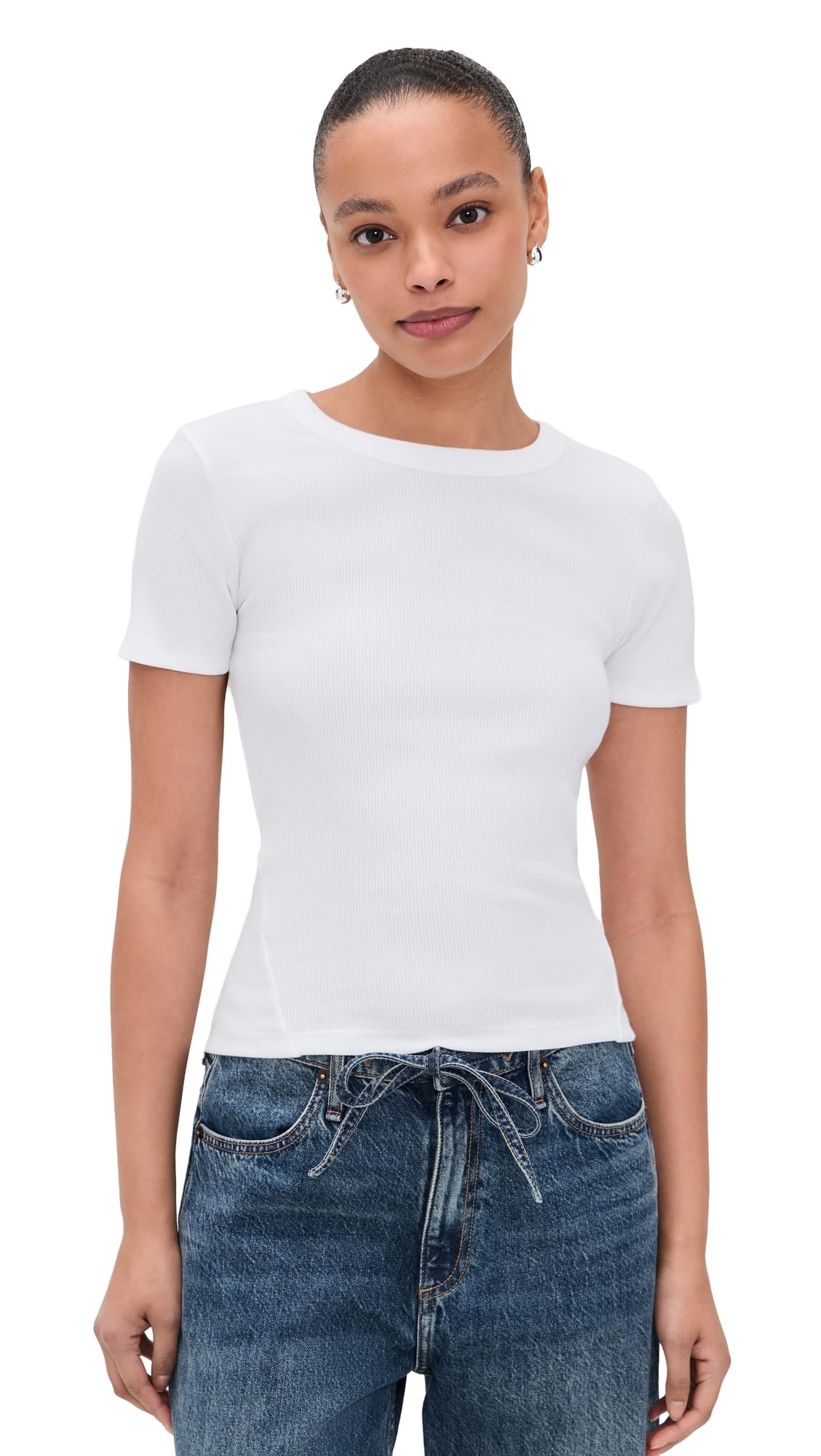 rag & bone Women's The Essential Rib Short Sleeve Crew Tee