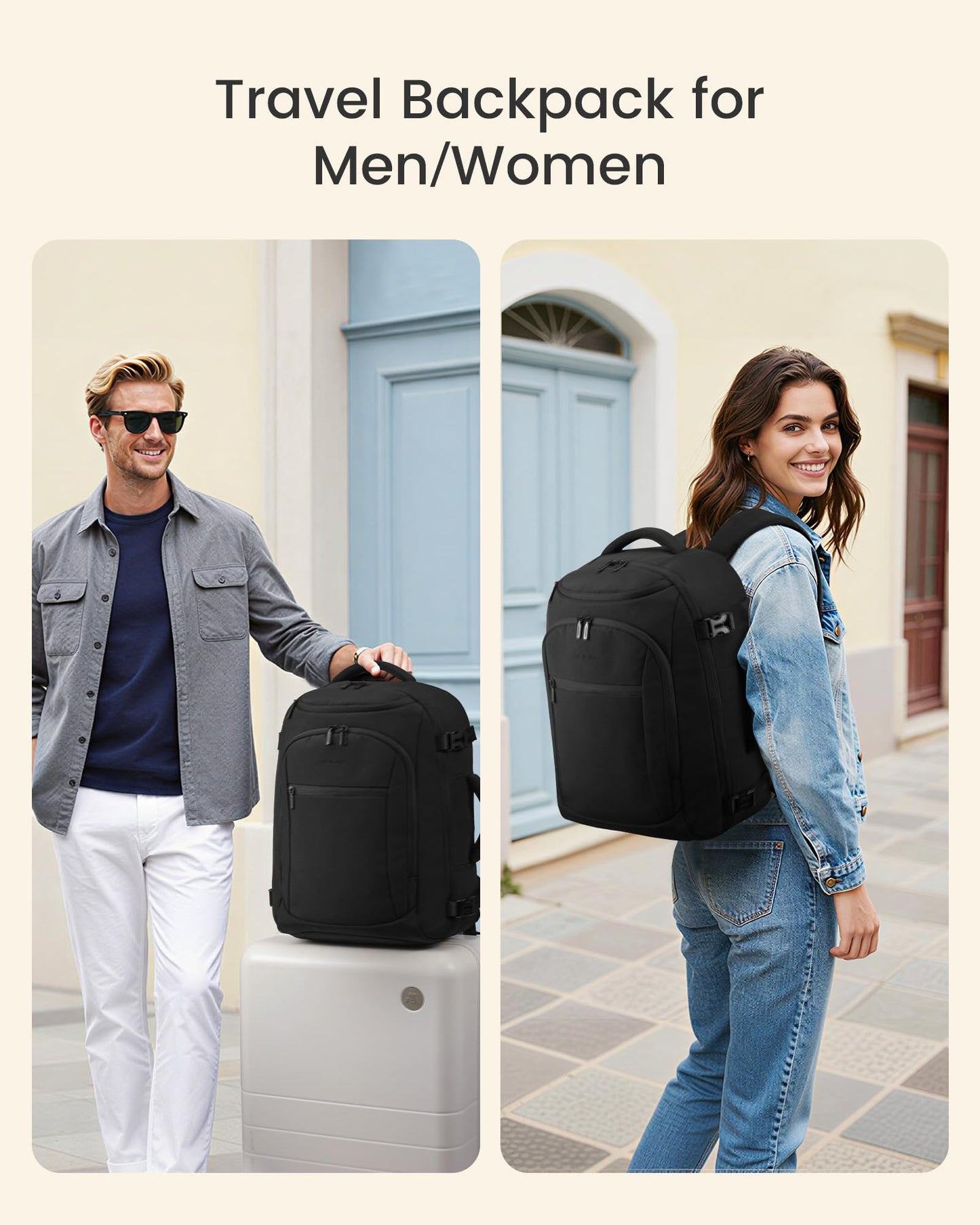 LOVEVOOK Travel Backpack for Women & Men,Airline Approved Carry On Backpack with 3 Packing Cubes