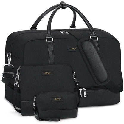 IBFUN Weekender Bags for Women, 21" Weekender Travel Bag, Travel Duffle Bag Carry on Overnight Duffel Bag 3PCS