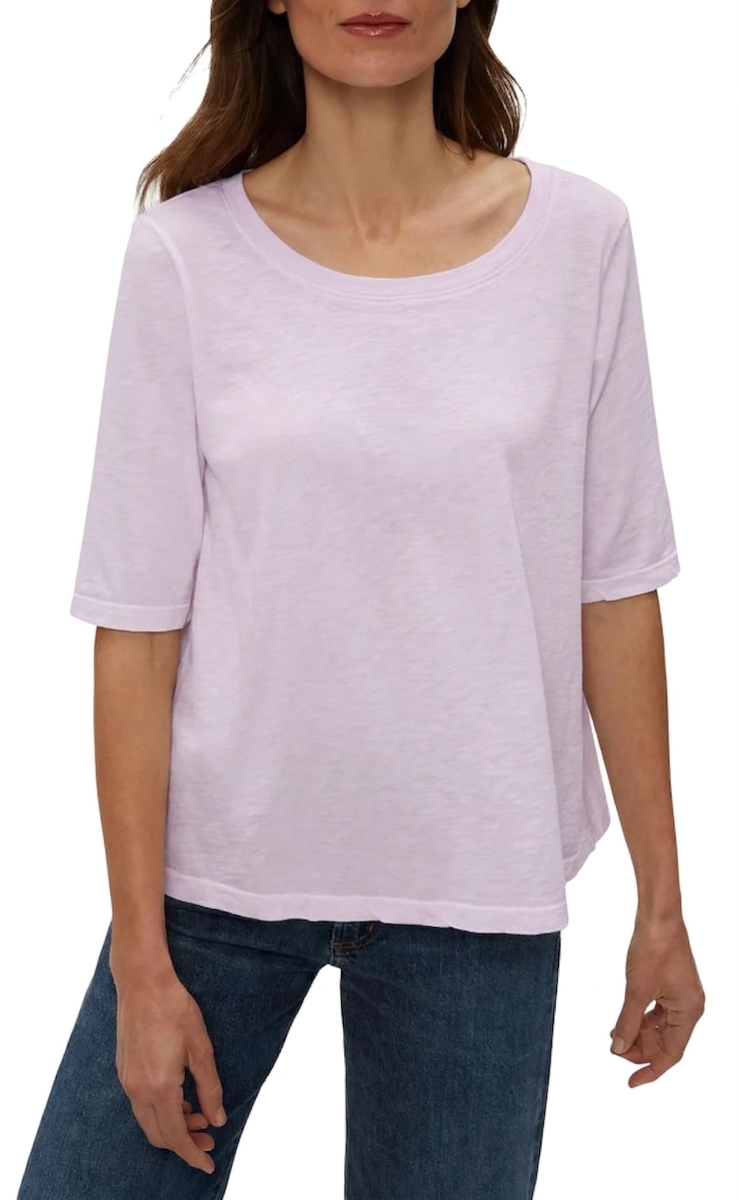 Michael Stars Women's Supima¿ Cotton Slub Elbow Sleeve Swing Tee