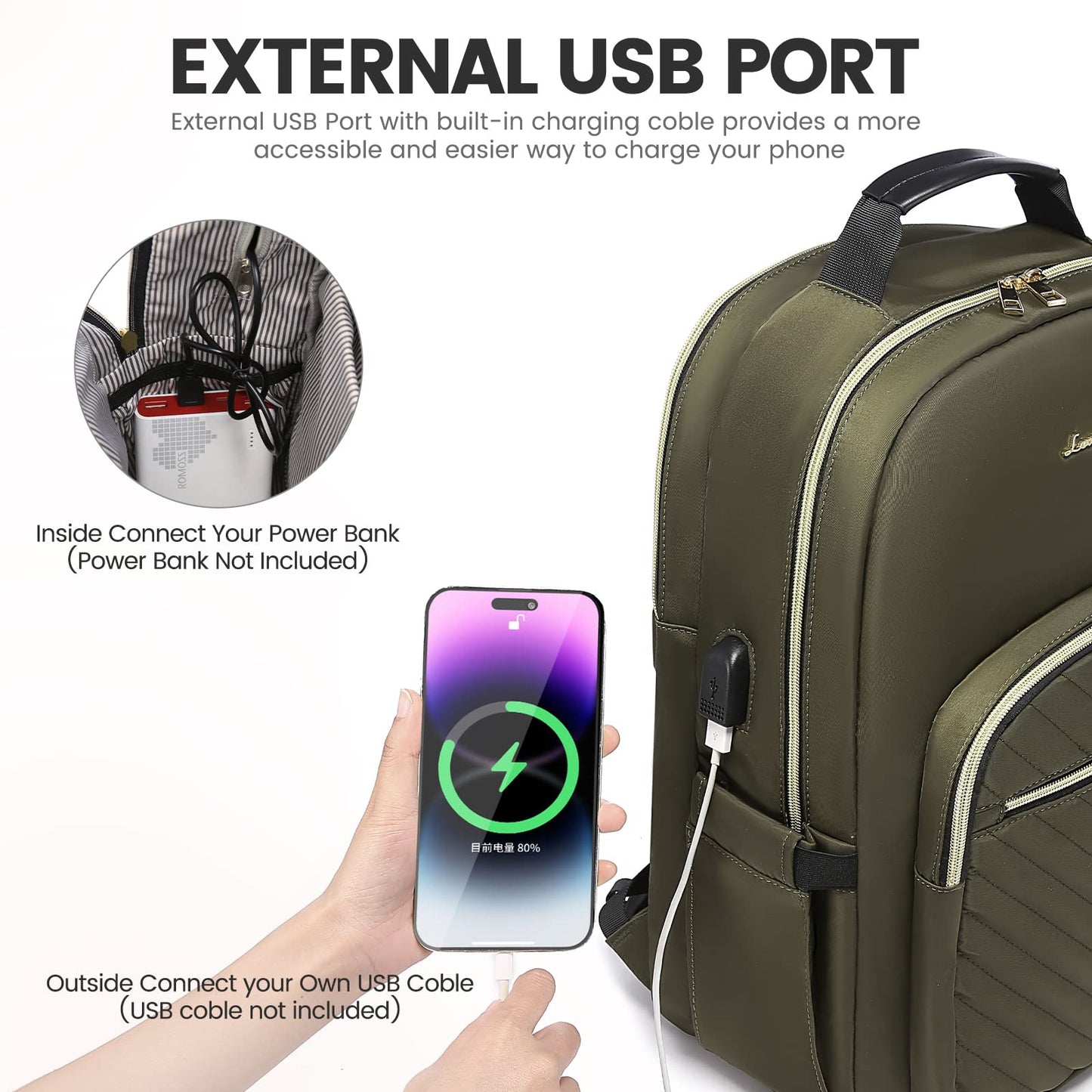 LOVEVOOK Laptop Backpack for Women Work Travel Backpack Purse College Teacher Bags
