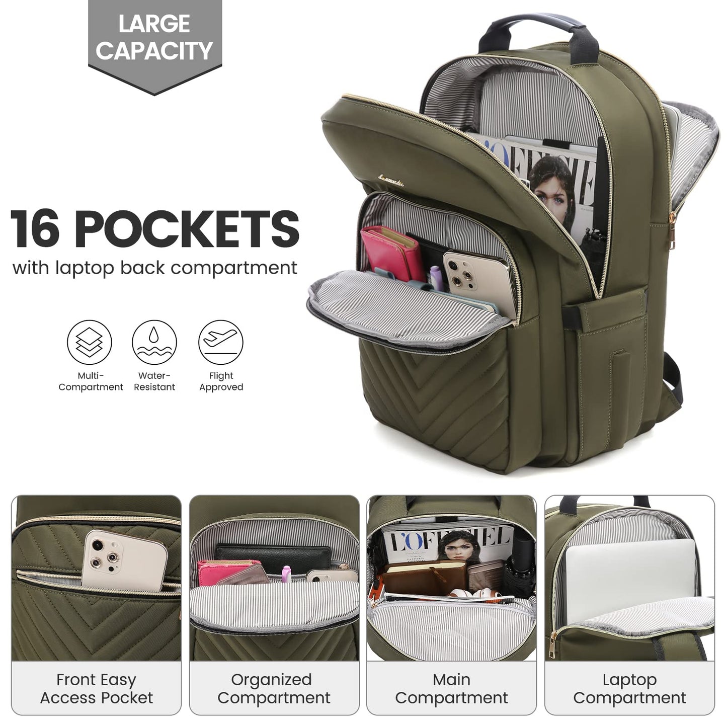 LOVEVOOK Laptop Backpack for Women Work Travel Backpack Purse College Teacher Bags
