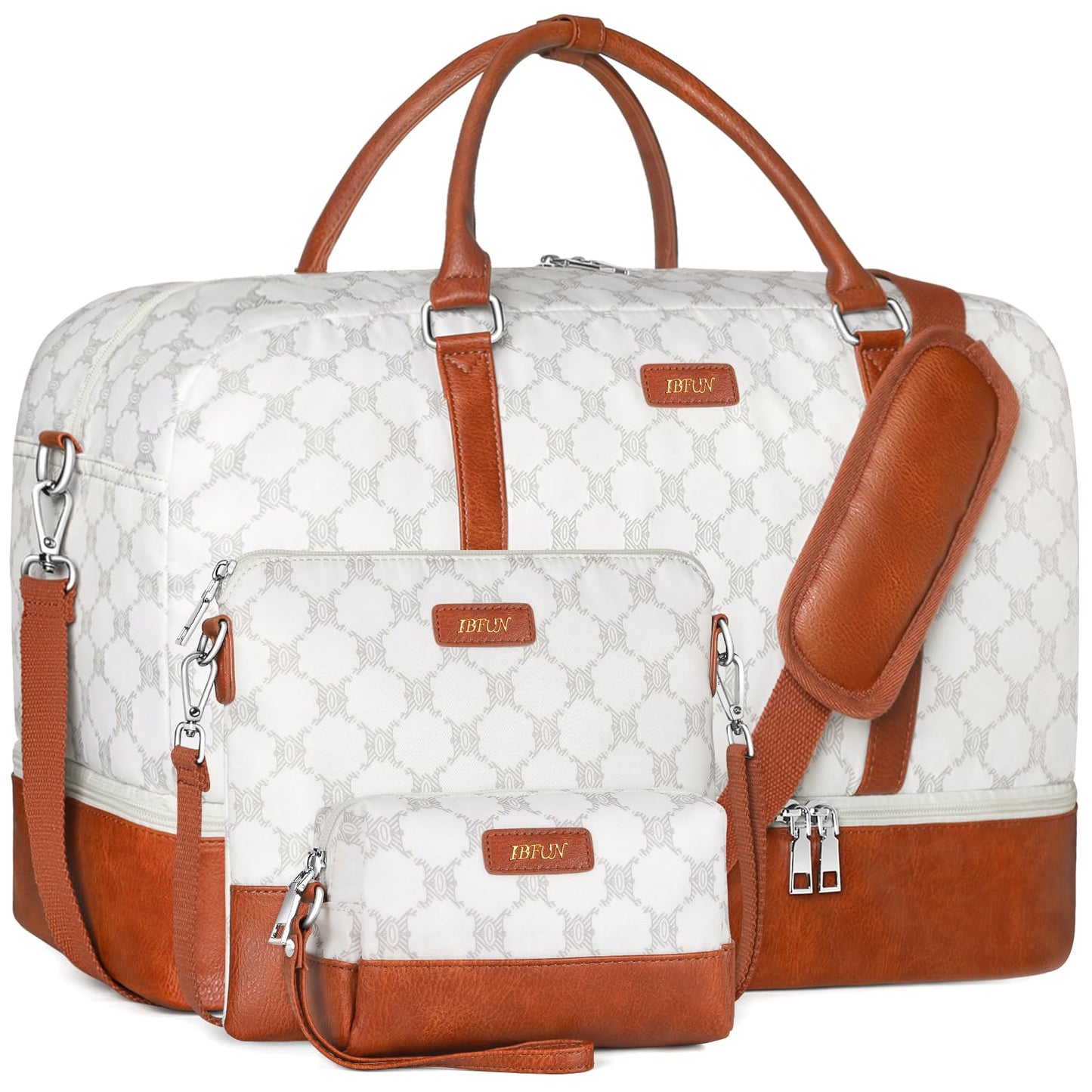 IBFUN Weekender Bags for Women, 21" Weekender Travel Bag, Travel Duffle Bag Carry on Overnight Duffel Bag 3PCS
