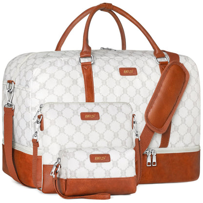 IBFUN Weekender Bags for Women, 21" Weekender Travel Bag, Travel Duffle Bag Carry on Overnight Duffel Bag 3PCS