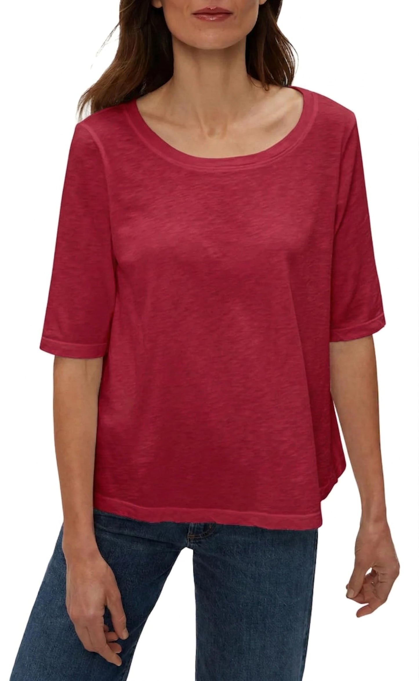 Michael Stars Women's Supima¿ Cotton Slub Elbow Sleeve Swing Tee