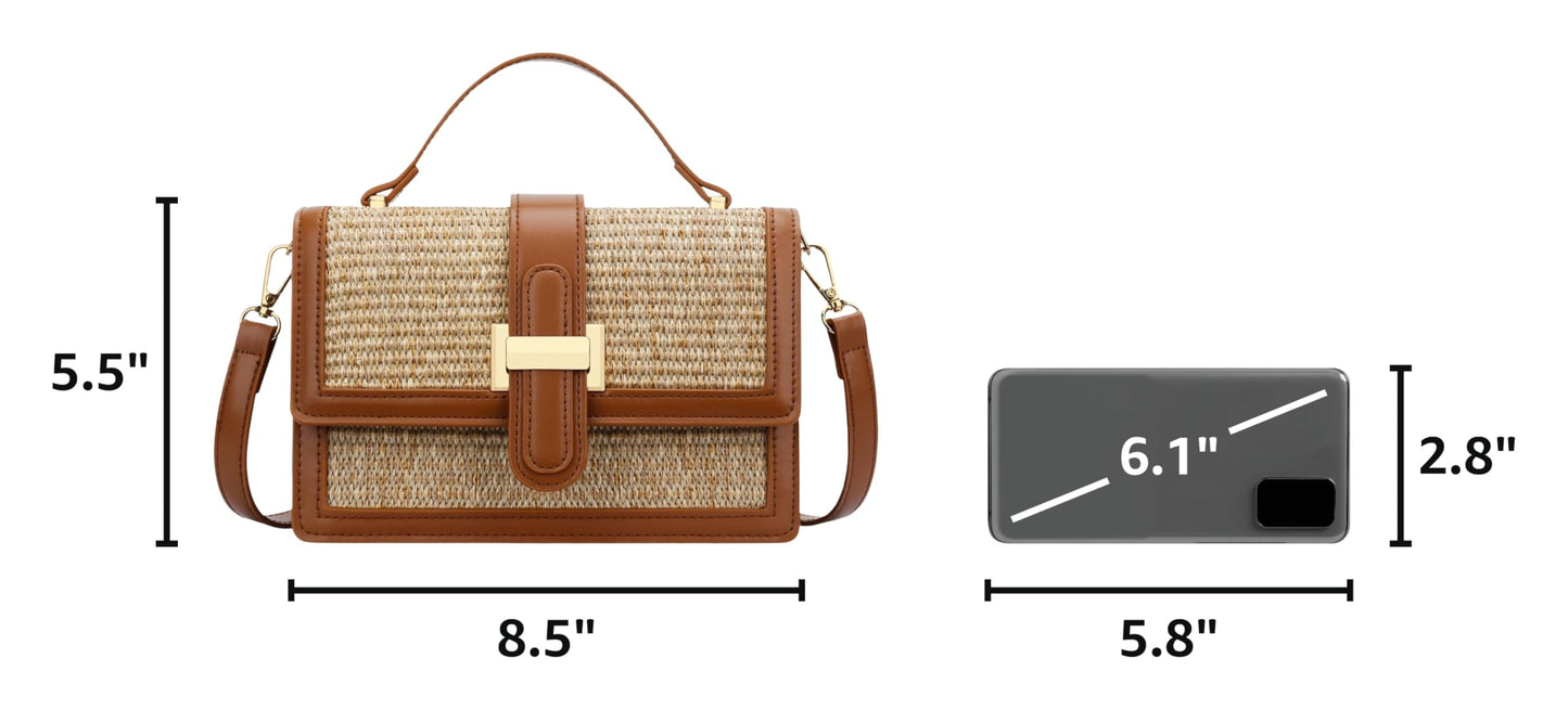 KKXIU Crossbody Bags for Women - Top Handle Purses for Lady, Leather Handbags Shoulder Clutch with Adjustable Shoulder Strap