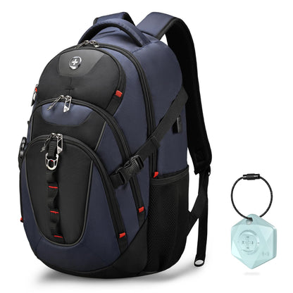 Swissdigital Business Travel Laptop Backpack-for Man and Woman with Smart USB Charging Port Fits 15.6 inches laptops, Blue