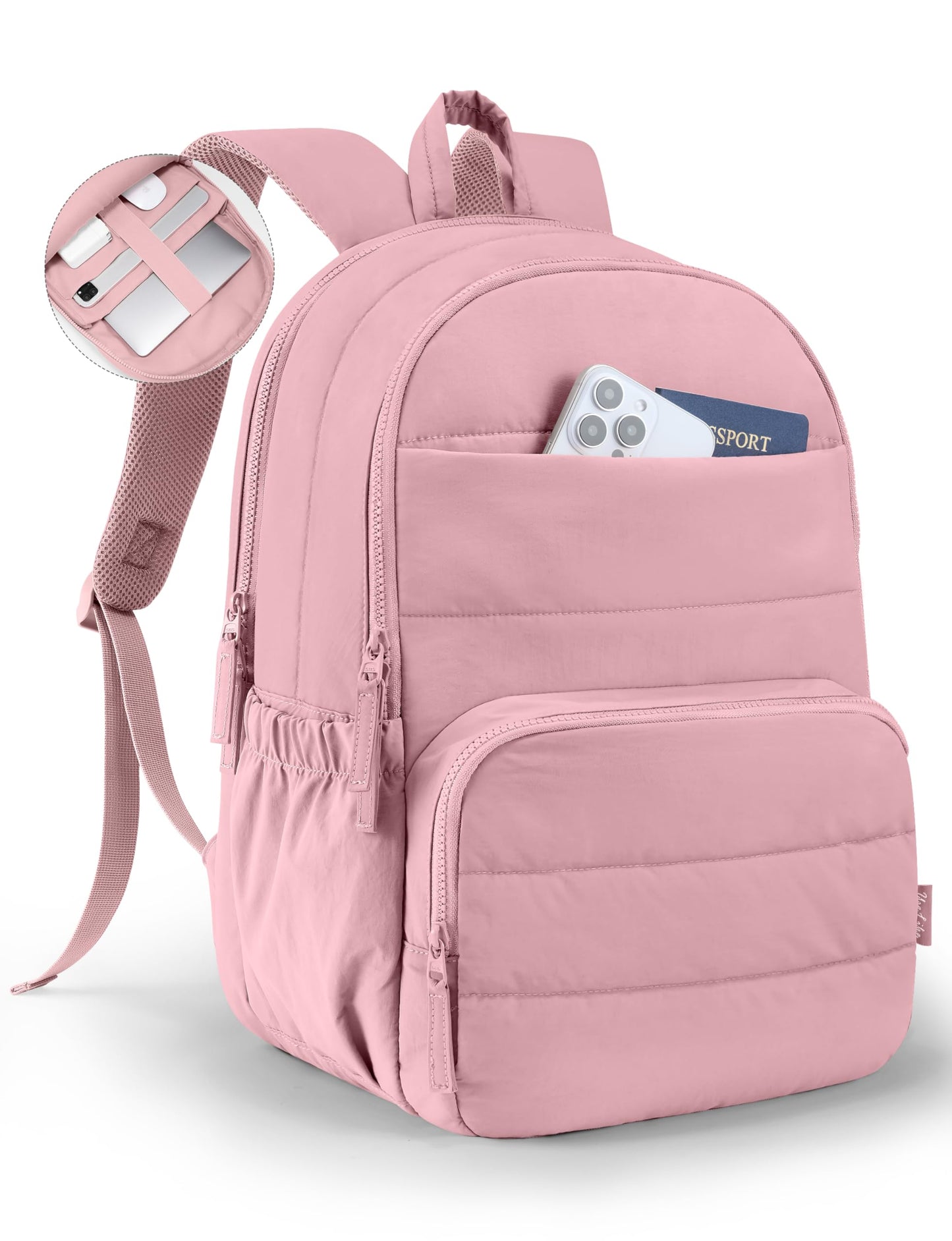 Uselike Travel Backpack for Women, 15.6 Inch Laptop Backpack, Quilted College Bookbag, Cute Work Backpacks, Water Resistant