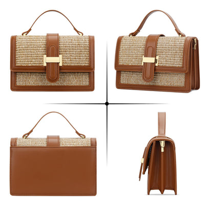 KKXIU Crossbody Bags for Women - Top Handle Purses for Lady, Leather Handbags Shoulder Clutch with Adjustable Shoulder Strap