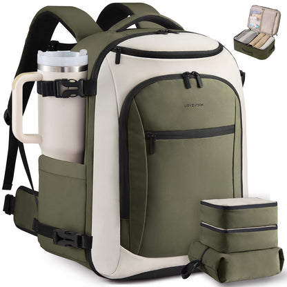 LOVEVOOK Travel Backpack for Women & Men,Airline Approved Carry On Backpack with 3 Packing Cubes