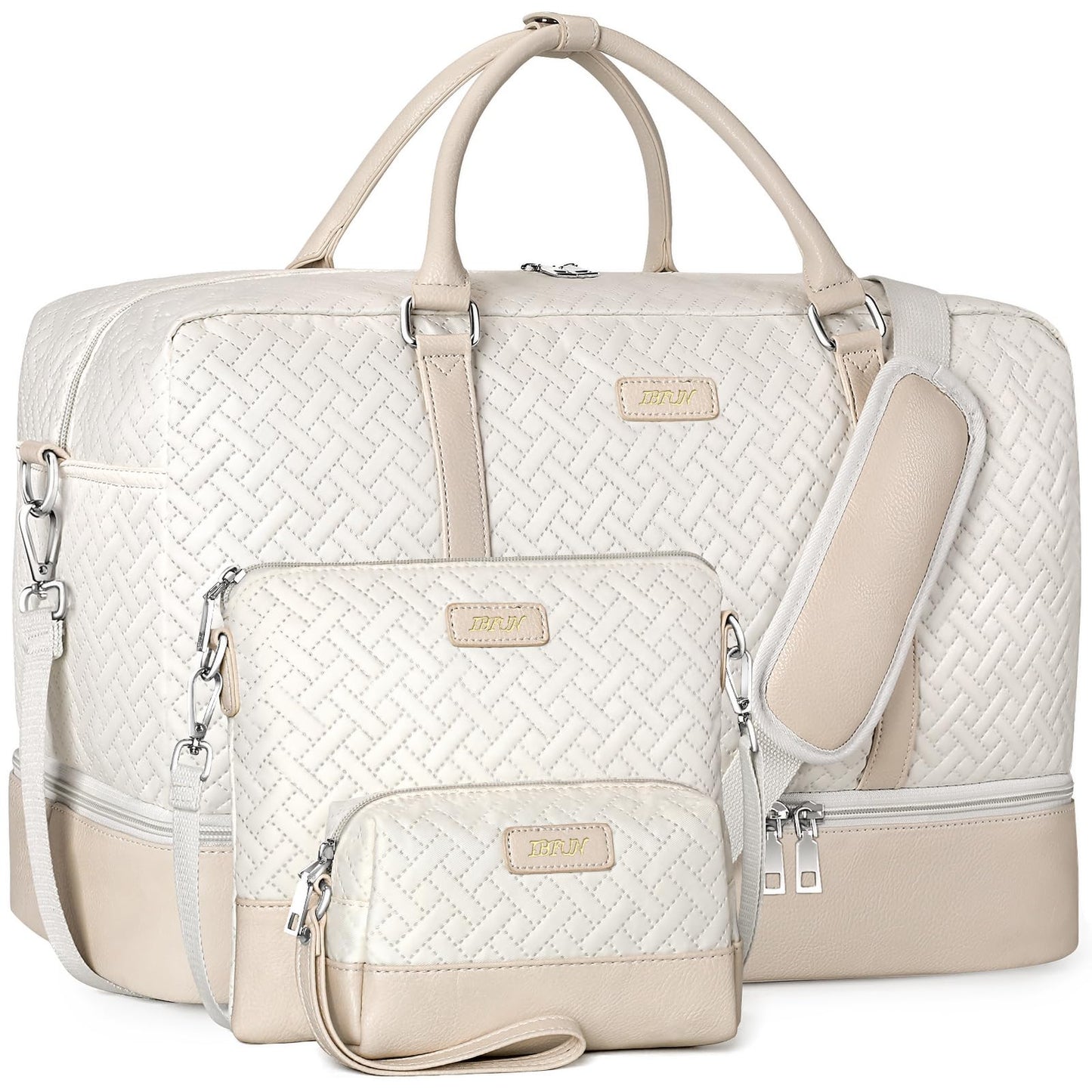 IBFUN Weekender Bags for Women, 21" Weekender Travel Bag, Travel Duffle Bag Carry on Overnight Duffel Bag 3PCS