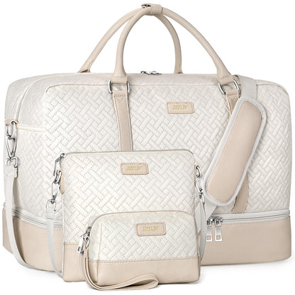 IBFUN Weekender Bags for Women, 21" Weekender Travel Bag, Travel Duffle Bag Carry on Overnight Duffel Bag 3PCS