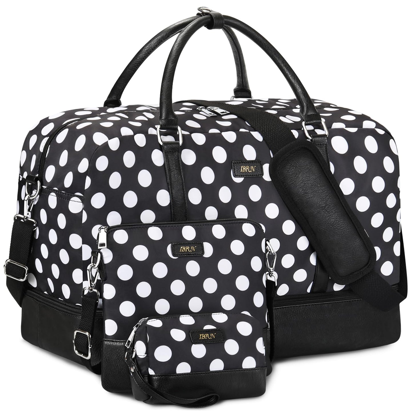 IBFUN Weekender Bags for Women, 21" Weekender Travel Bag, Travel Duffle Bag Carry on Overnight Duffel Bag 3PCS