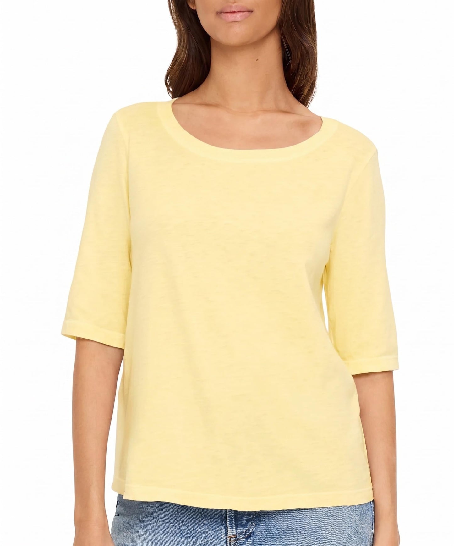 Michael Stars Women's Supima¿ Cotton Slub Elbow Sleeve Swing Tee
