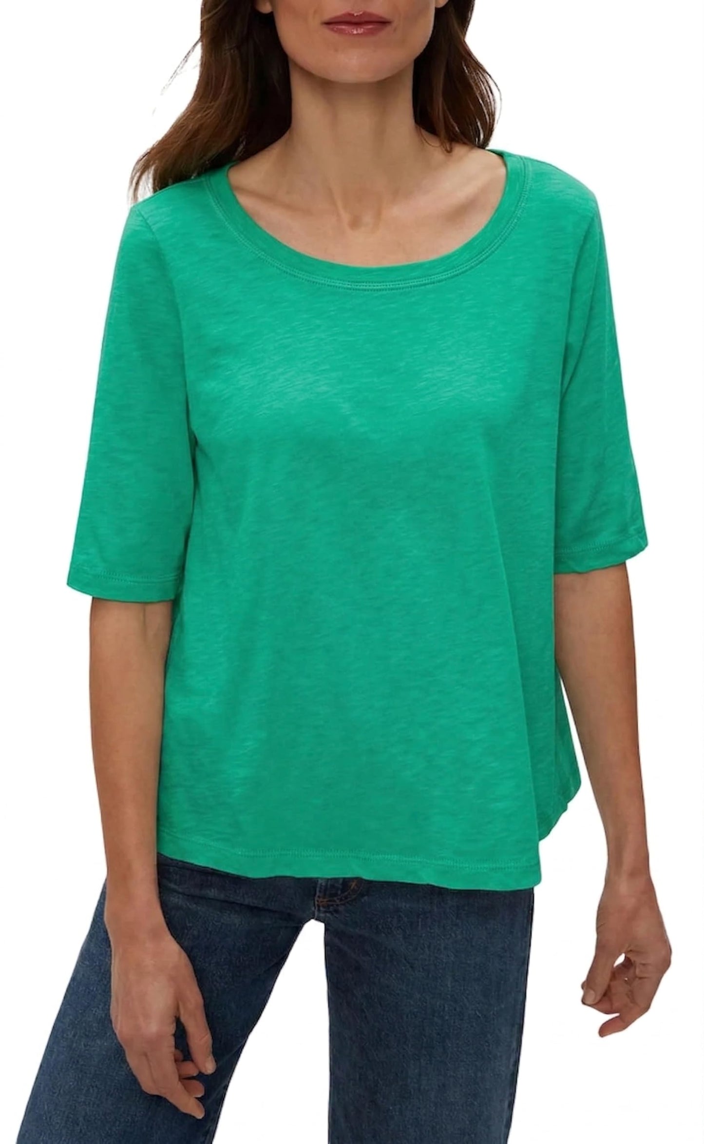 Michael Stars Women's Supima¿ Cotton Slub Elbow Sleeve Swing Tee