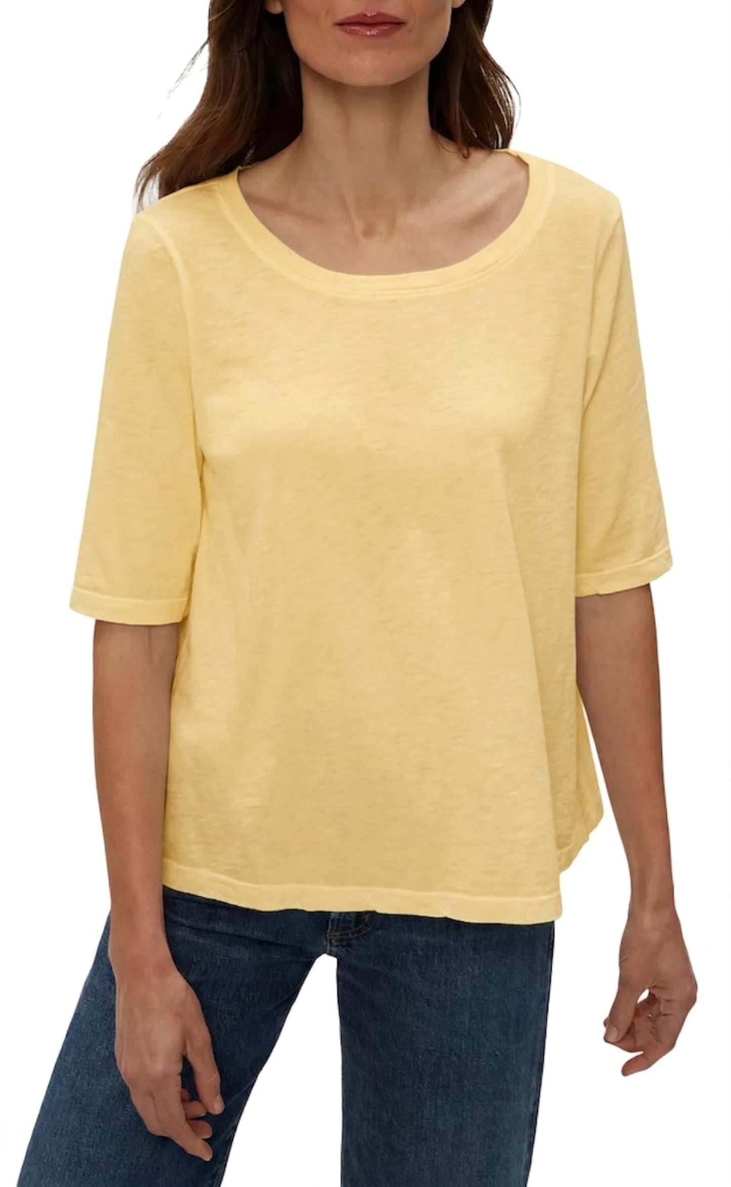 Michael Stars Women's Supima¿ Cotton Slub Elbow Sleeve Swing Tee