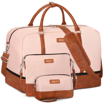 IBFUN Weekender Bags for Women, 21" Weekender Travel Bag, Travel Duffle Bag Carry on Overnight Duffel Bag 3PCS