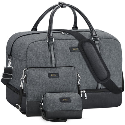 IBFUN Weekender Bags for Women, 21" Weekender Travel Bag, Travel Duffle Bag Carry on Overnight Duffel Bag 3PCS